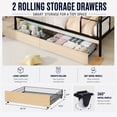 thumbnail image 4 of Twin Over Full Bunk Beds with Charging Station, Storage Drawers and LED Lights, Heavy Duty Metal Bunk Beds for Teens, with Safety Rails, No Box Spring Needed, CPC Certified, Black, 4 of 9