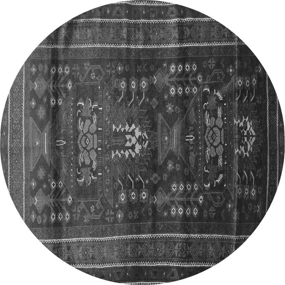 Ahgly Company Indoor Round Persian Gray Traditional Area Rugs, 8' Round