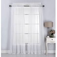 thumbnail image 2 of Diamond Home 2 Piece Set Linen Look Pom Pom Tasseled Rod Pocket Semi Sheer Window Treatment Panel Curtains/Drapes (52" X 84", White), 2 of 4