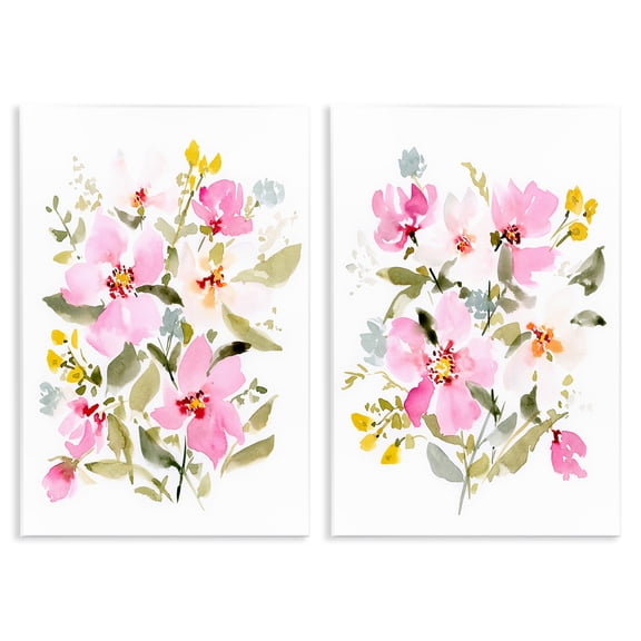 Stupell Industries Shabby Chic Pink Scattered Blooms 2pc Wall Plaque Art Set, 10 x 15 each, by Victoria Barnes