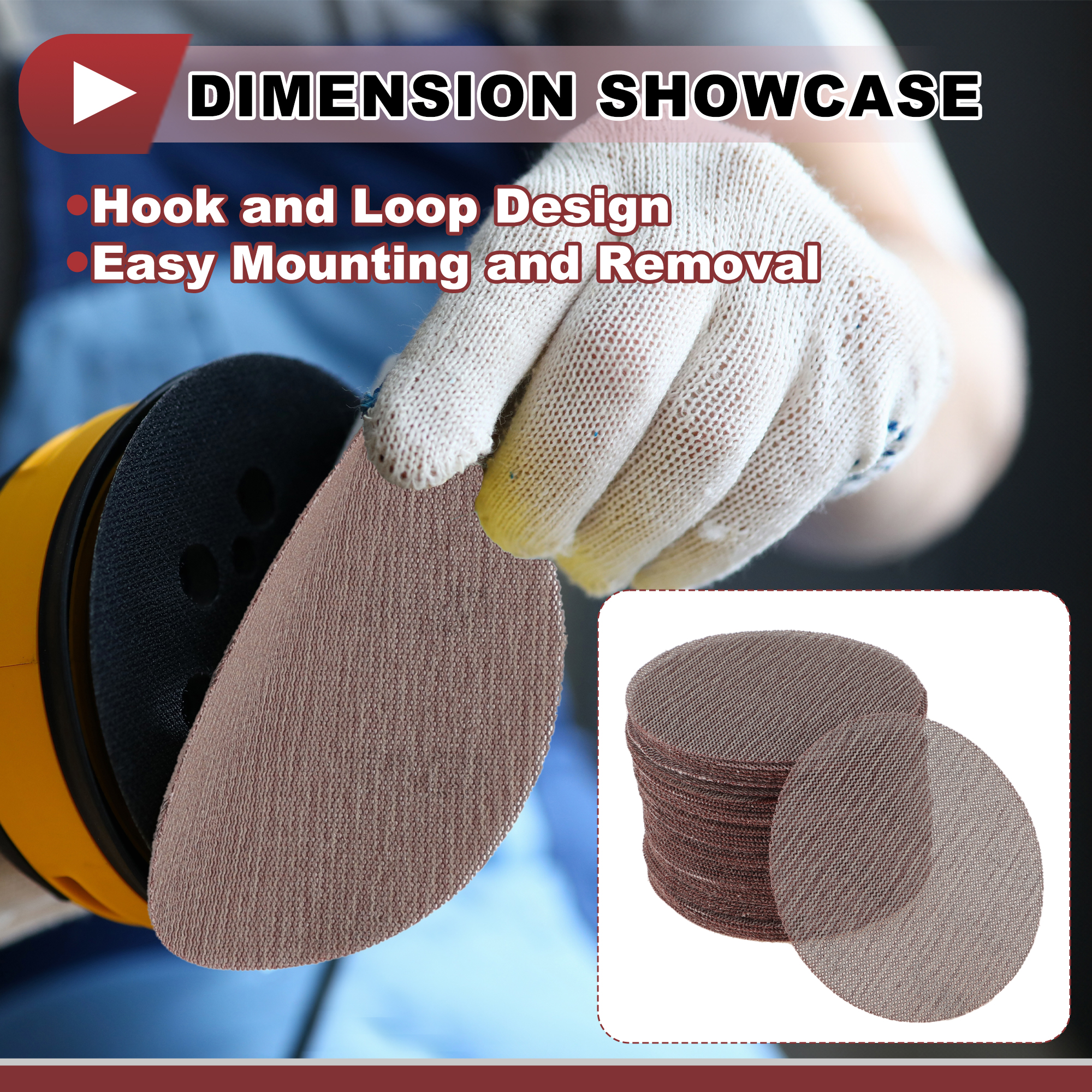 Unique Bargains 50 Pcs 5in Abranet Sanding Mesh Hook Loop Dust Free Net ["120"]
