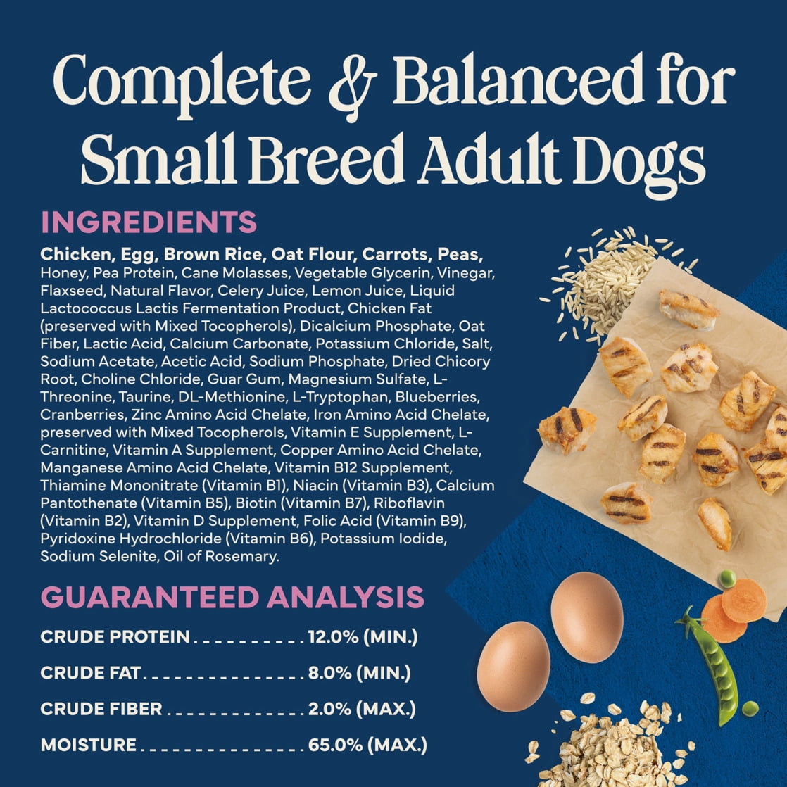 (3 pack) Blue Buffalo Love Made Fresh Dog Food, Small Breed Adult, Refrigerated, Chicken, 1-lb Roll