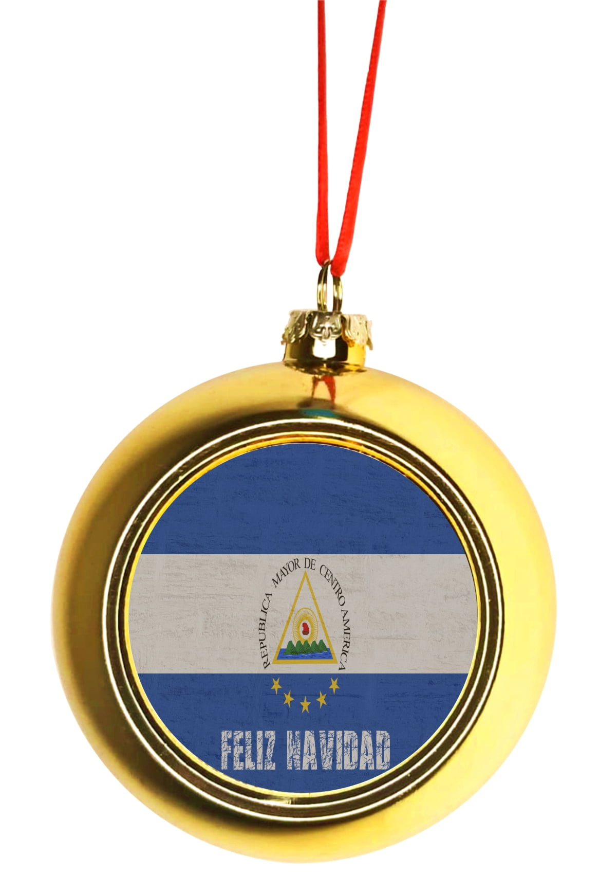 Flag El Salvador Feliz Navidad El Salvadorean Bauble Christmas