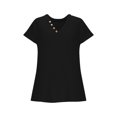thumbnail image 6 of RongHuan Women's Knit Tops V Neck Button Up Blouse Casual Short Sleeve Henley Shirt Lightweight Soft Solid Color Tee, 6 of 8