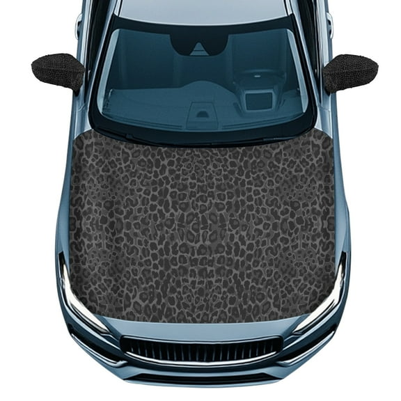 Yuyamidu Black Leopard Print Car Hood Cover Protector Elastic Vehicle Side View Mirror Wrap 3pcs Car Front Hood Cover Removable Mirror Covers Auto Accessories for Cars Sedans