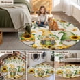 thumbnail image 6 of Spring Gnomes Round Area Rugs Collection 4', Retro Botanical Flowers Leaves Butterfly Non Slip Indoor Circular Throw Runner Rug Floor Mat Carpet for Living Room Dining Table Bedroom Nursery, 6 of 9
