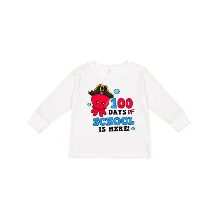 

Inktastic 100 Days of School is Here with Cute Octopus Gift Toddler Boy Girl Long Sleeve T-Shirt