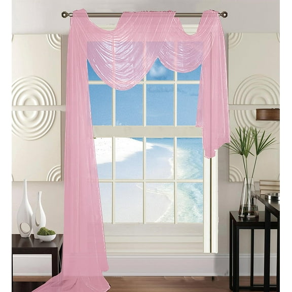 Elegant Comfort Beautiful Window Panel Curtain Sheer Voile Scarf 55" X 216" Dusty Rose Pink