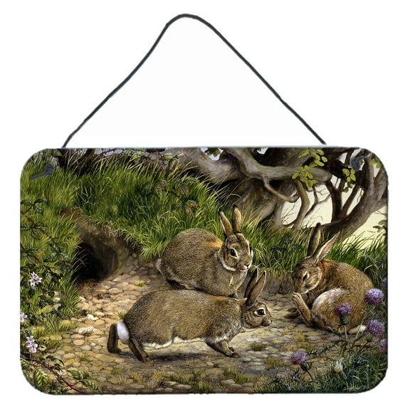 Carolines Treasures BDBA0136DS812 Rabbits and the Rabbit Hole Wall or Door Hanging Prints  8x12 multicolor