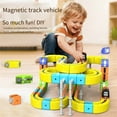 thumbnail image 2 of Tuplbcv Electric Magnetic Train Track Building Set Modular 3D Clip Design With Motorized Car For Creative Layouts, 2 of 6