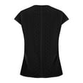 thumbnail image 2 of Vedolay Tube Tops For Women Satin Silk Blouses for Women Button Down Shirts Short Sleeve Casual V Neck Tunic Tops for Work,Black M, 2 of 5