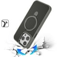 thumbnail image 4 of For Apple iPhone 15 Pro Max Hybrid Carbon Fiber Design with MagSafe Compatible [Magnetic Circle], Ring Stand Shockproof Slim TPU Cover, XPM Phone Case [Gray], 4 of 9