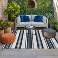 thumbnail image 2 of Navy Blue Geometric Outdoor Rug for Patio/Deck/Porch, Non-Slip Large Area Rug 6 x 9 Ft, Modern Stripes Art Farmhouse Indoor Outdoor Rugs Washable Area Rugs, Reversible Camping Rug Carpet Runner, 2 of 8