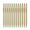 thumbnail image 1 of 12 piezas de bolígrafos delgados dorados de tinta negra de 1 mm, punta mediana, metálicos, retráctiles para estudiantes y profesores, dorados, 1 of 5