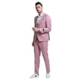 thumbnail image 3 of Men's 3pc Solid Skinny Fit Suit Set with Peak Lapel & Double Breasted Vest, 3 of 4
