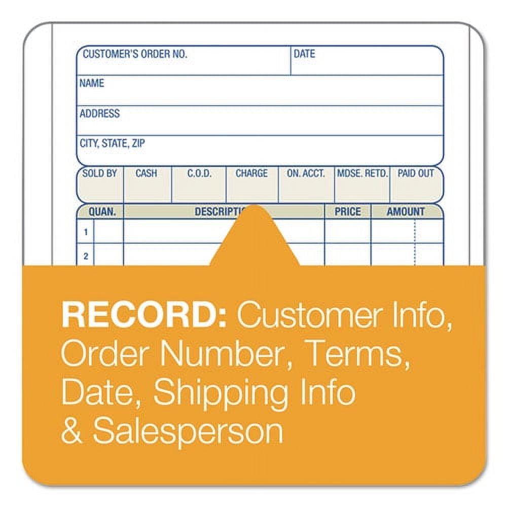 "Carbonless Sales Order Book, Three-Part Carbonless, 3.25 X 7.13, 50 Forms | Bundle of 2 Each"