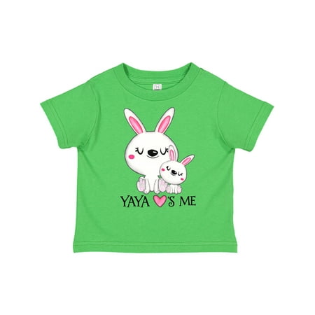 

Inktastic Yaya Loves Me- bunny family Gift Toddler Boy or Toddler Girl T-Shirt