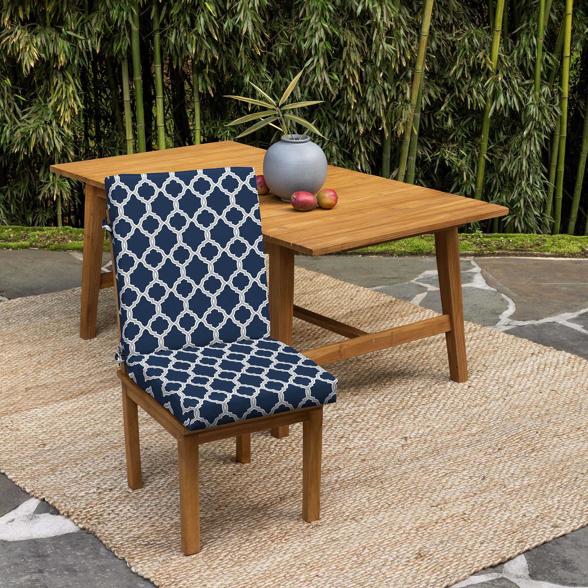 ARDEN earthFIBER Outdoor Patio Dining Chair Cushion, 20x44, Rain-Proof Seat Pad, Fade-Resistant Outdoor Cushion