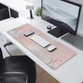 thumbnail image 4 of Large Desk Mat in Cute Pink - Protective Mouse Pad with Rose Gold Marble Design, 4 of 7
