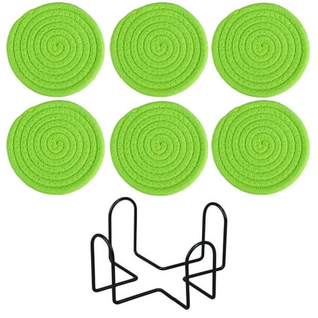 Woven Absorbent Drink Coasters Handmade Braided Drink Coasters with Holder Dinning Room Decor Super Absorbent Heat-Resistant Coasters for Drinks Great Housewarming Gift (Mint Green 6 Pack) Woven Absorbent Drink Coasters Handmade Braided Drink Coasters with Holder Dinning Room Decor Super Absorbent Heat-Resistant Coasters for Drinks Great Housewarming Gift (Mint Green 6 Pack)