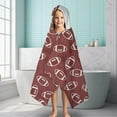 thumbnail image 6 of Maroon Footballs Pattern Hooded Bath Towel，60"x35" for Ages 3 To 12 Kids, Quick Dry Lightweight Soft Microfiber Hood Beach Towel Cover Up for Kids, 6 of 7