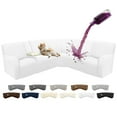 thumbnail image 3 of HDCAXKJ Sectional Recliner Sofa Covers Waterproof Corner Reclining Couch Covers Jacquard Stretch 5 Seat Reclining Sofa Slipcovers with 1 Middle Console Covers Washable Furniture Protector,White, 3 of 11