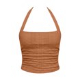 thumbnail image 4 of MYAOYINo Boundaries Womens Halter Neck Tank Top Eyelet Knit Fitted Sleeveless Summer Casual Top, 4 of 6