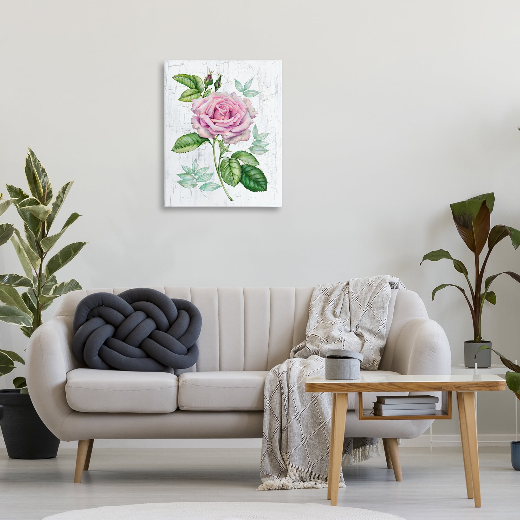Stupell Industries English Manor Rose Botanical & Floral Painting Gallery Wrapped Canvas Art Print Wall Art, 24 x 30