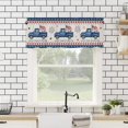 thumbnail image 4 of Curtain Valances for Windows, 4th of July Truck Red and Blu Patriotic Retro Rod Pocket Valance Window Treatments Short Curtains for Kitchen Bathroom Living Room 54 x 18 Inches, 1 Panel, 4 of 6
