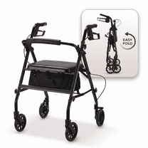 Gasky Mobility Rollator Walker with Seat for Seniors,Foldable Rolling Walker with Adjustable Height,300lbs Weight Capacity,Burgundy