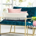 thumbnail image 3 of 14" X 36" Denim Blue And Off-White 100% Cotton Zippered Pillow, 3 of 10