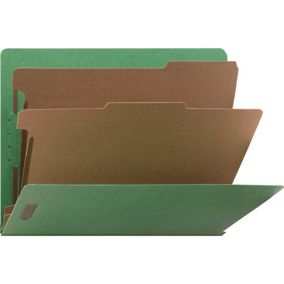 Nature Saver, NATSP17373, Recycled End Tab Classification Folders, 10 / Box, Green