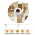 thumbnail image 6 of 15 Inch Round Placemats Set of 6, Brown Geometric Non Slip Heat Insulation PP Table Mats, Watercolor Ombre Modern Abstract Art Washable Place Mats for Kitchen Dining Party Table Decor, 6 of 7