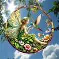 thumbnail image 3 of Vggrvlo Stained Glass Window Hanging Fairy and Hummingbird Suncatcher for Women, Mom, Grandma Gift for Women Light Catcher Sun Room Decor Village Style, 3 of 8