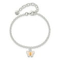 thumbnail image 4 of Sterling Silver Bracelet Childrens Cable Girl's 9 mm 7 in Polished Enamel Butterfly w/ 1.5in ext., 4 of 4