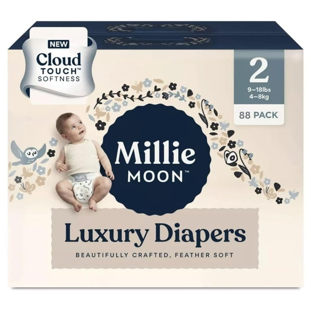 Pañales Desechables de Lujo Millie Moon Talla 2 Paquete de 88
