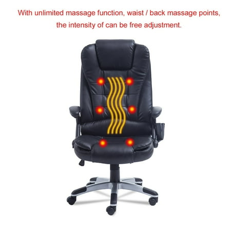 Black Office Mage Chair Executive Relax Back Leather Vibrating Black Office Mage Chair Executive Relax Back Leather Vibrating Computer Desk Swivel