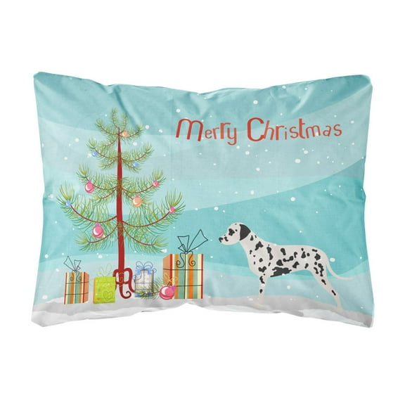 Carolines Treasures BB2901PW1216 Dalmatian Merry Christmas Tree Canvas Fabric Decorative Pillow, 12H x16W, multicolor