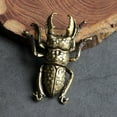 thumbnail image 2 of Grandest Birch Study Beetle Figurine Personality Brass Art Tea Pet Beetle Sculpture for Desktop Beetle Figurine, 2 of 8