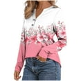 thumbnail image 4 of Button Down Shirts For Women Dressy Floral Printed Long Sleeve Blouse Business Casual Work Tops Pink S, 4 of 6