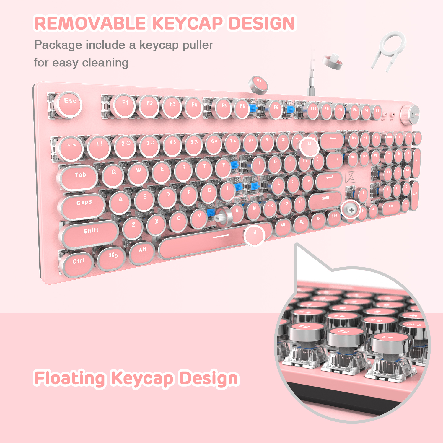 LexonElec Typewriter Mechanical Gaming Keyboard photo 7