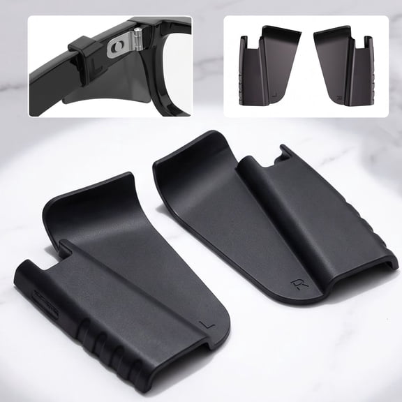 Glasses Side Shields 1Pair - Silicone Windproof Dust Covers for Eyewear, Universal Fit Side Guards for Standard Frames & Sunglasses, Black