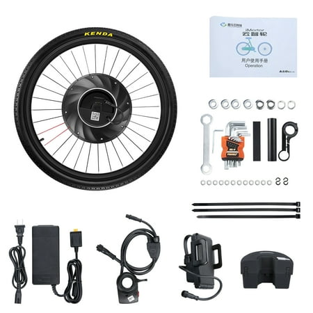 - 36V 240W All in One Front Wheel Ebike Conversion Kit Brushless Gearless Hub Motor+Rim+Spokes+Tyre Wheel for 26'' Bike