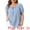 Blue, variant on Women's Plus Tops Scoop Neck Notch V Tie Front Short Sleeve Floral Summer Blouses 1X Blue