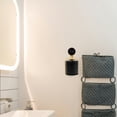 thumbnail image 3 of Portacepillos de dientes de pared con vaso, autodrenante, organizador de cepillos de dientes para baño, sin taladro, vaso de plástico negro, 3 of 6