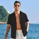 thumbnail image 2 of Camisa Casual Playa Guayabera Lino Manga Corta Para Hombre, 2 of 7