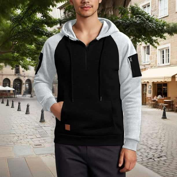 MHFRRA Sudadera con Capucha y Bolsillo Frontal Tipo Cangurera para Un Ajuste Informal y Cómodo Negro