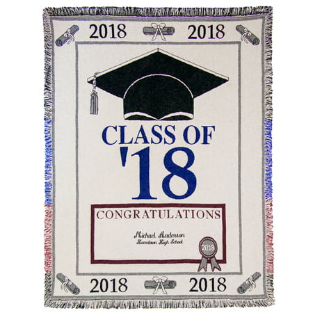 Personalized Graduation Throw - 2018 (Best Travel Pillow And Blanket)