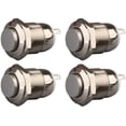 thumbnail image 1 of 4 Uds botón pulsador momentáneo resistente al agua botón pulsador de acero inoxidable encendido apagado 12mm 2A 12V / 24V / 125V / 250V (cabeza arriba) Xemadio YQ-2134, 1 of 7