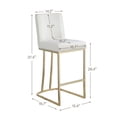 thumbnail image 7 of Counter Height Bar Stools with Backs Set of 2 for Kitchen, Mid-Century Modern Velvet Fabric Kitchen Stools with Gold Metal Chrome Base for Counter Pub, Farmhouse Upholstered Chairs Dining Chairs, Gray, 7 of 7